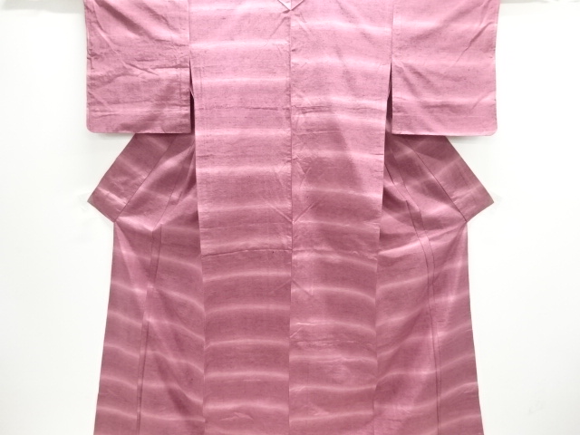 JAPANESE KIMONO / ANTIQUE KIMONO / SILK / HITOE TSUMUGI / WOVEN STRIPE